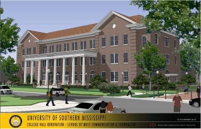 Artist's rendering of the planned external renovation of College Hall. (Dale and Associates architectural firm) 