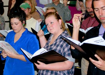 Karis Tucker, center, rehearses with The University of Southern Mississippi's Southern Chorale.