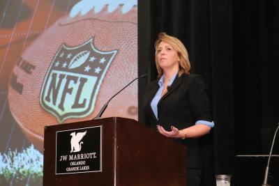 NFL's Senior Vice President of Security Cathy Landier was the keynote speaker for a joint NCS4 summit Jan. 17 in Orlando, Fla. 