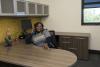 Instructor Mary Hossley enjoys her new office.