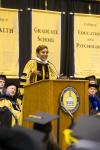 Robin Roberts gives brief remarks to newly-minted graduates.