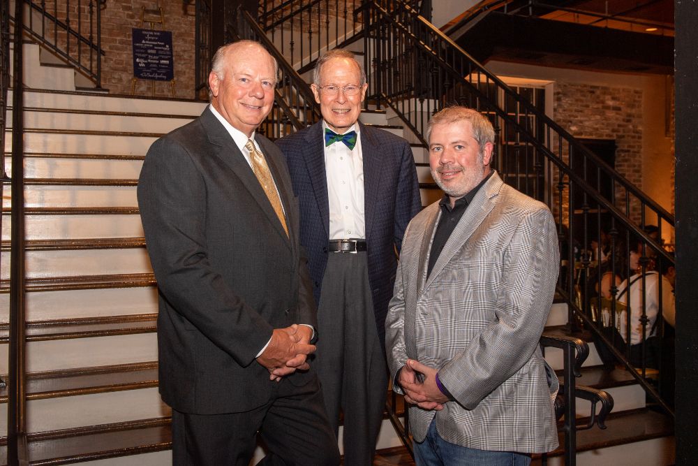 (L-R) Billy Browning, Dr. Aubrey Lucas, and Mr. Chris Ortego accepted their awards at the 2019 DuBard School Speakeasy on October 3rd.