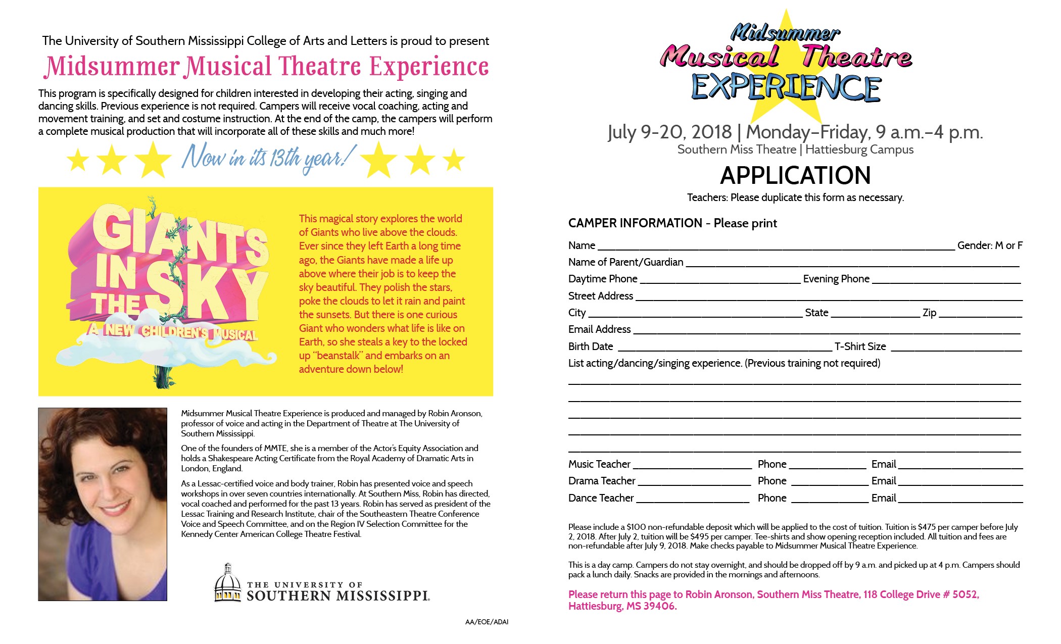 Midsummer Musical Theatre Experience application