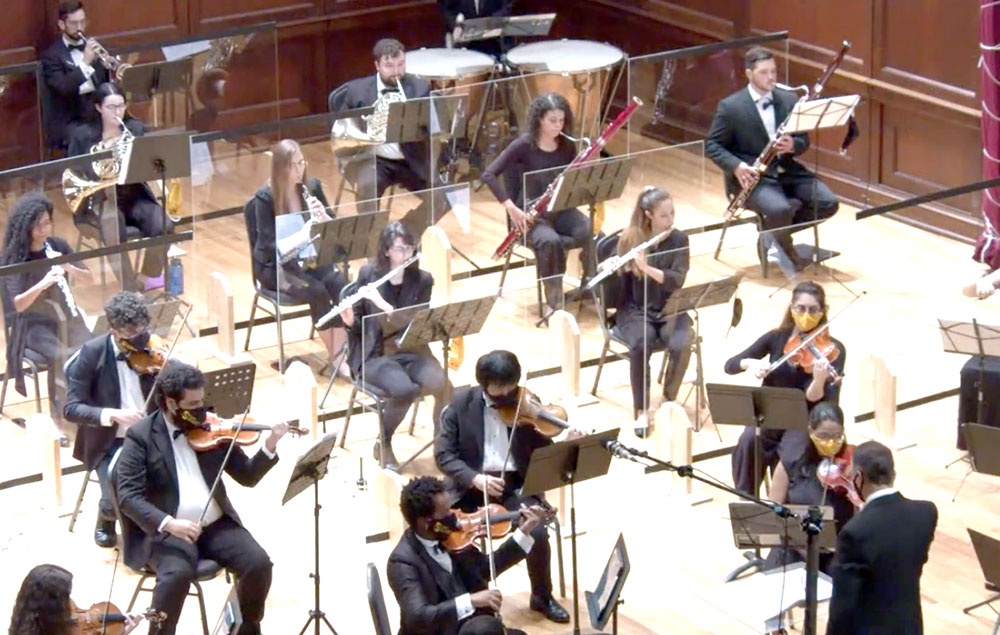 Symphony orchestra playing