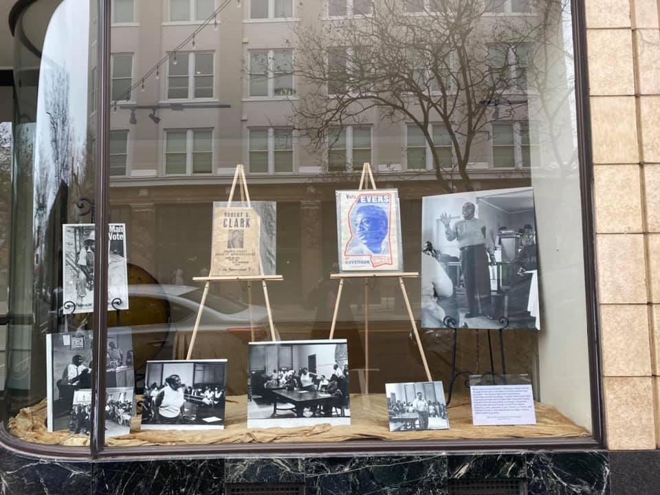 Items on display in downtown window