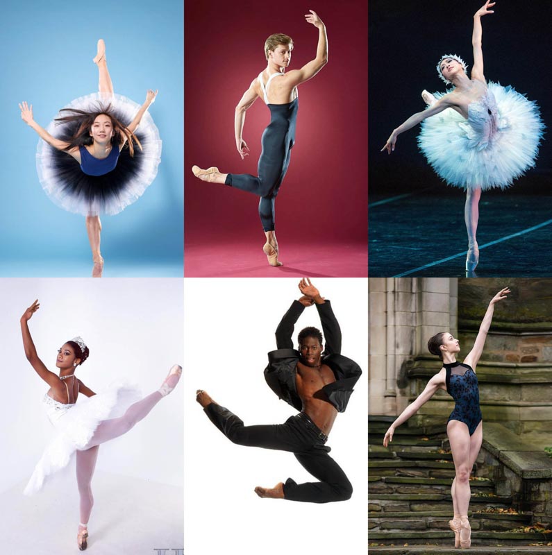 Collage of ballet dancers