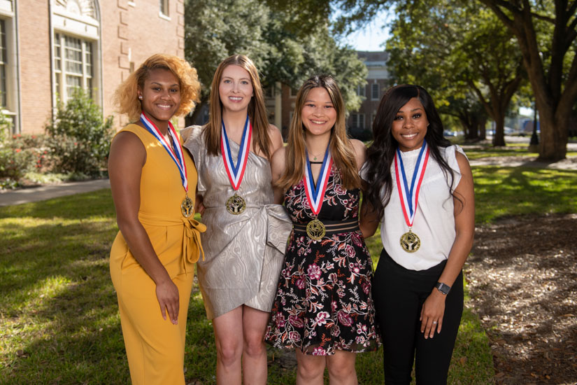Pictured left to right: Carrington Brown, Emily Rushing, Sarah Mitchell, Demecia Edmond.