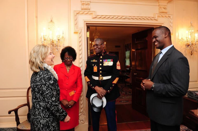 Timmy Davis introduces his parents to then-Secretary of State Hillary Clinton.