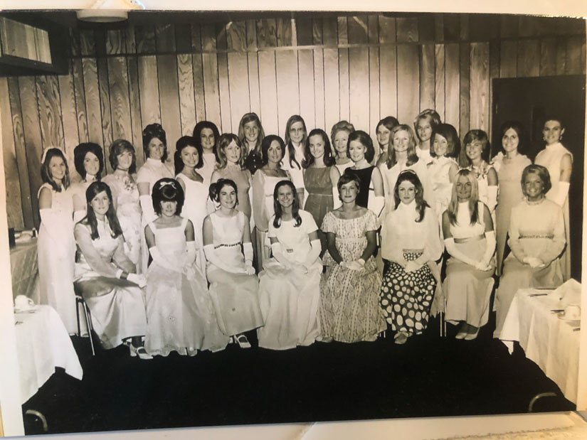 Members of the Delta Pi Chapter of Delta Gamma Sorority at The University of Southern Mississippi pose for a photo of their chapter’s chartering event in 1971 (Submitted photo). 