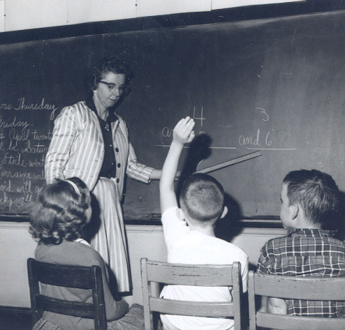 Dr. Dubard with the first three students