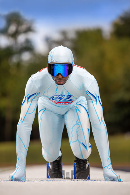 Durran Dunn in costume as The Freeze