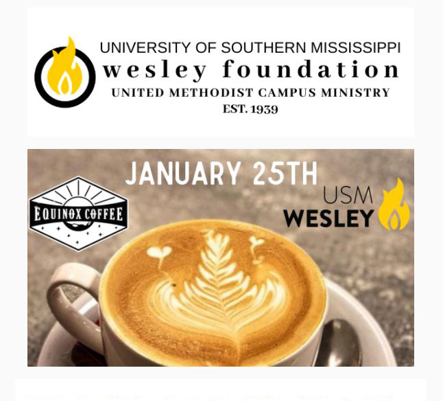 Wesley Foundation will host a grand opening and ribbon cutting Tuesday, Jan. 25 at 10 a.m. 