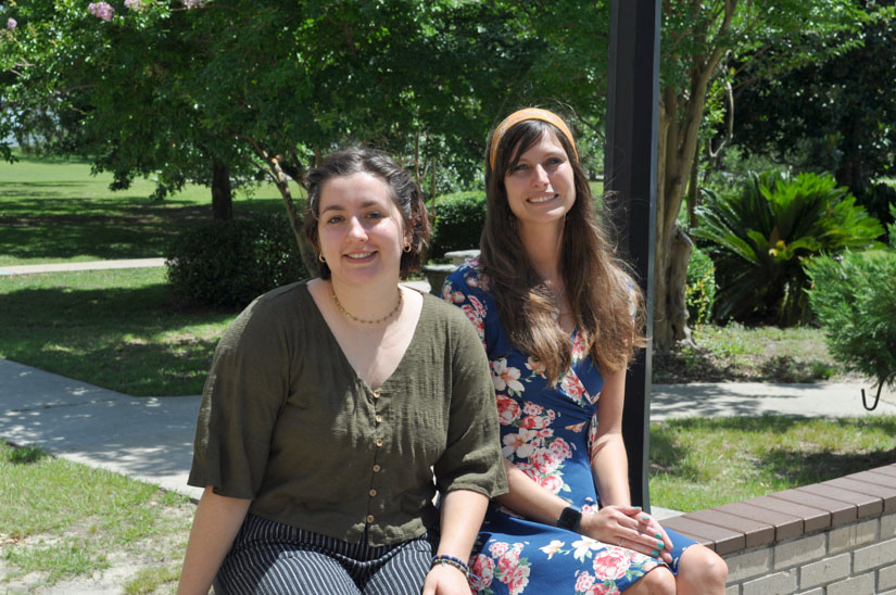 Anna Riggs, right, captured first prize in the contest, while Isabella Brocato took second prize. (Photo by Shelley Caddell, University Communications)