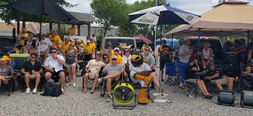 USM mascot Seymour spends some time in the Roost. (Photo courtesy of Bill Carney)