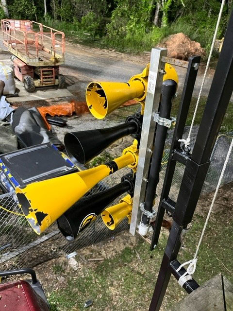 A train horn sounds anytime a USM player hits a home run. (Photo courtesy of John Adams)