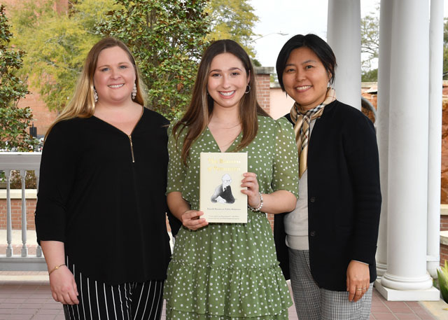 Pictured are (left to right): April Jordan, Pine Belt PRAM Past President and Scholarship Chair, Alyssa Schiaffino and Dr. Jae-Hwa Shin, APR, Southern Miss Professor of Public Relations.