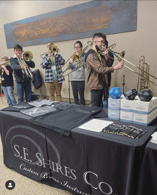Students playing at Trombone Day