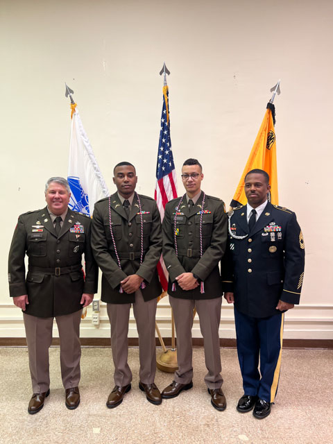 Left to right: LTC E. Walker Nordan, Jr.; Lt. Kemal Harper; Lt. Donovan Keys; and MSG Edwin G. Williams, II.