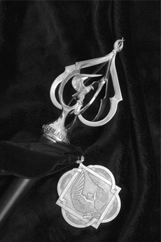 University mace and presidential medallion