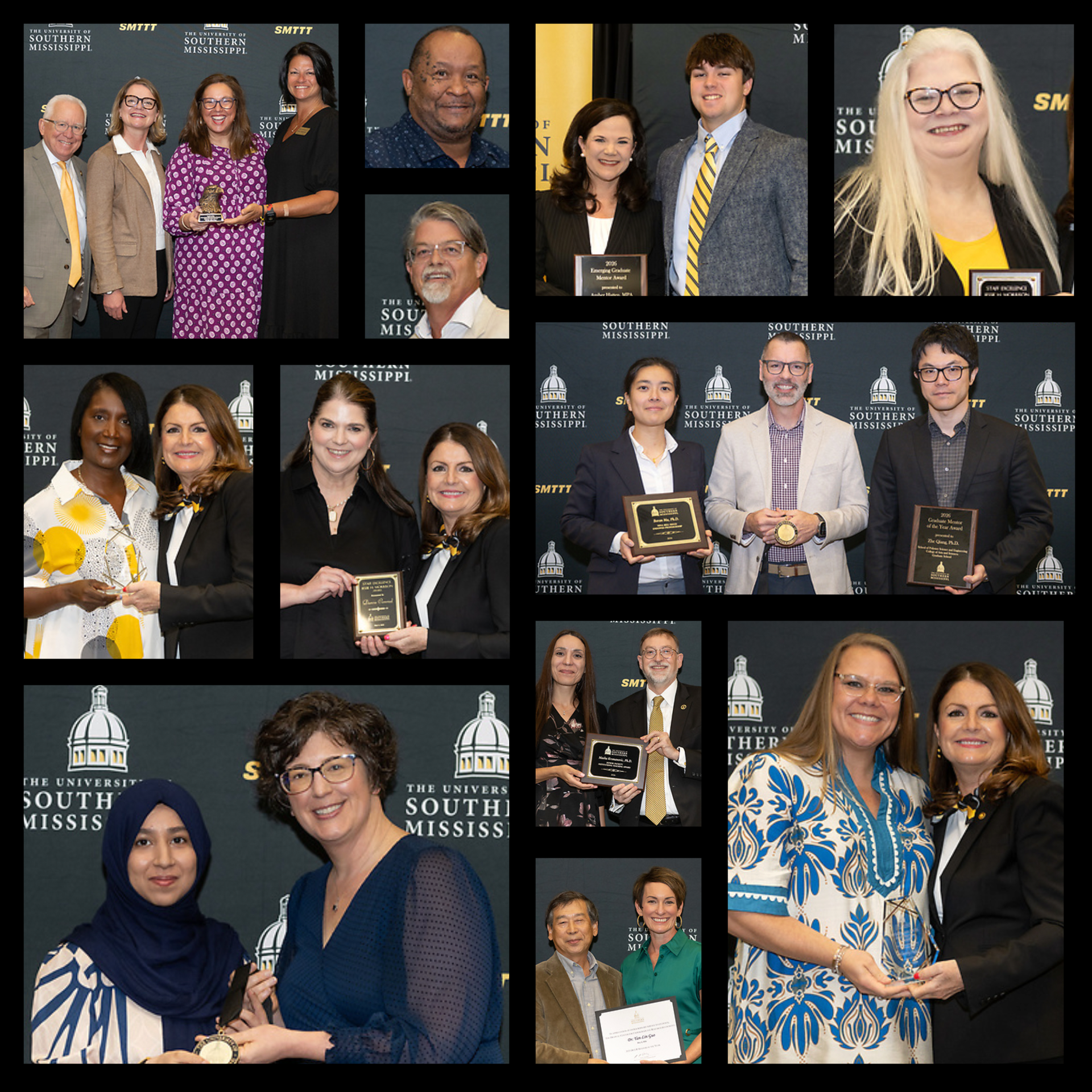 Collage of various award winners