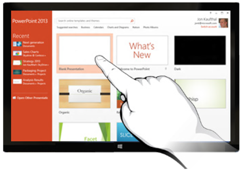 PowerPoint on touch devices