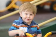 child playing in classroom