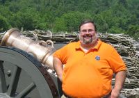 Dr. Kyle Zelner at the reconstructed, French & Indian War era Fort Ligonier in P