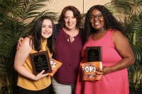 (L) Joy Netzhammer, (M) Dr. Scheffer, (R) Ebonee Jackson, Top Broadcast Journali