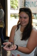 Megan Chevis with Rose-haired Tarantula