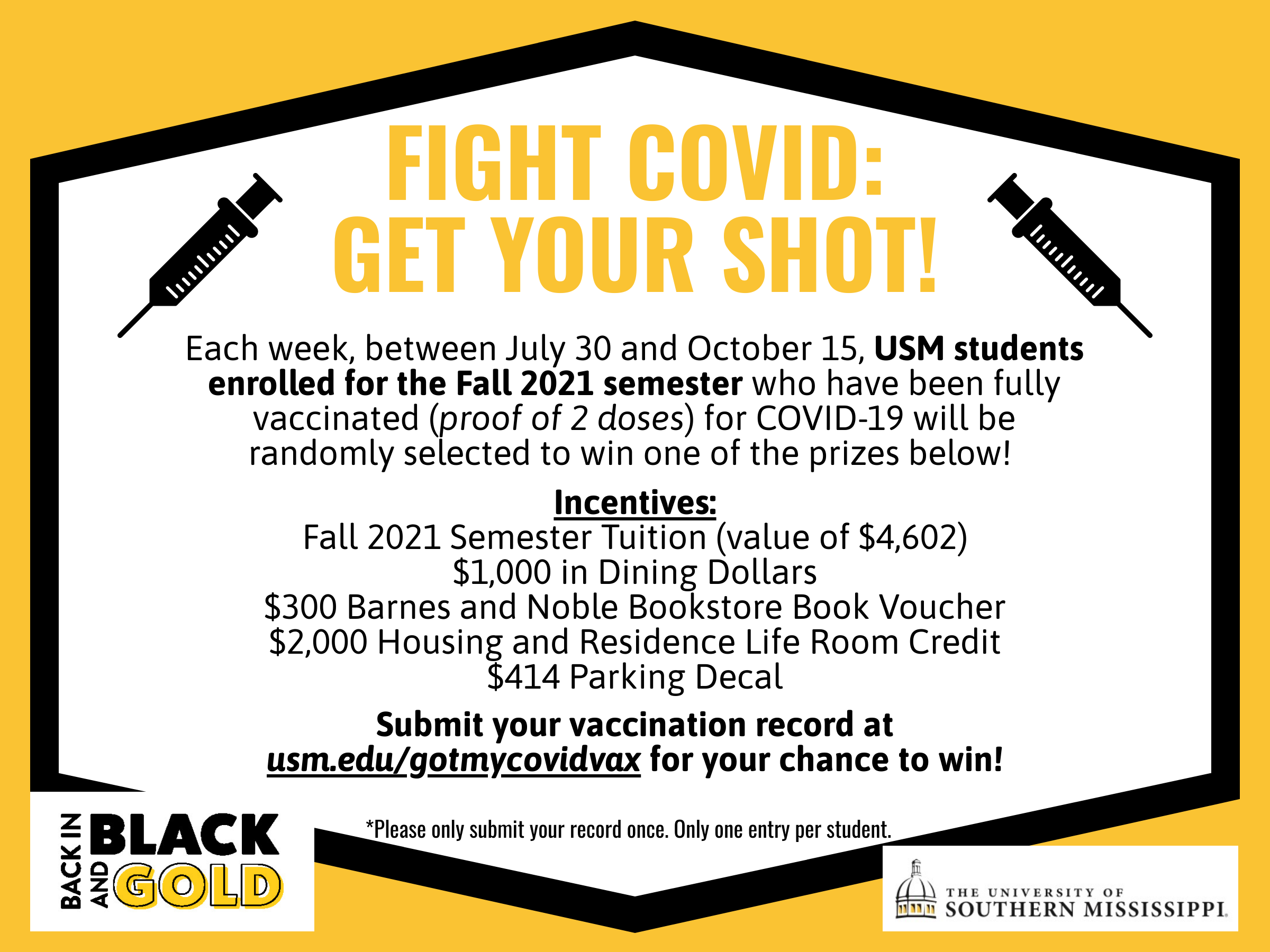 COVID-19 Vaccination Updates | Student Health Services at Moffitt Health  Center | The University of Southern Mississippi