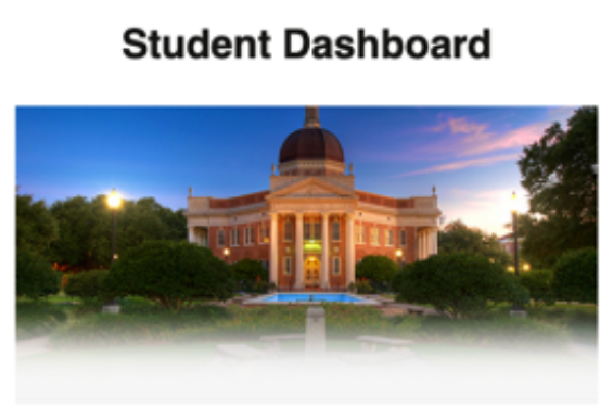 Screenshot of Student Dashboard