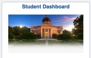Screenshot of the student dashboard