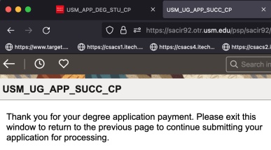 Screenshot of payment confirmation