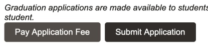 Screenshot of application submission button