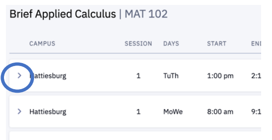 Screenshot indicating to click the greater-than key for more information