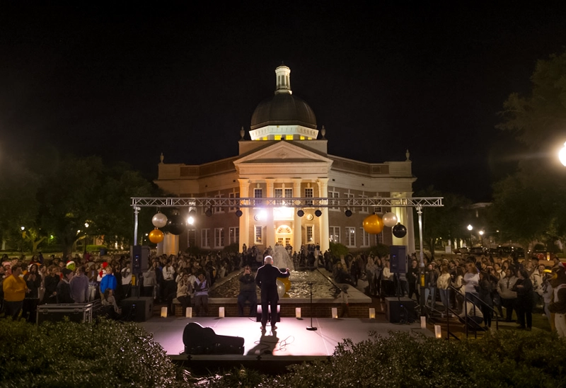 Dr. Paul addresses the crowd at the Lighting the Way event