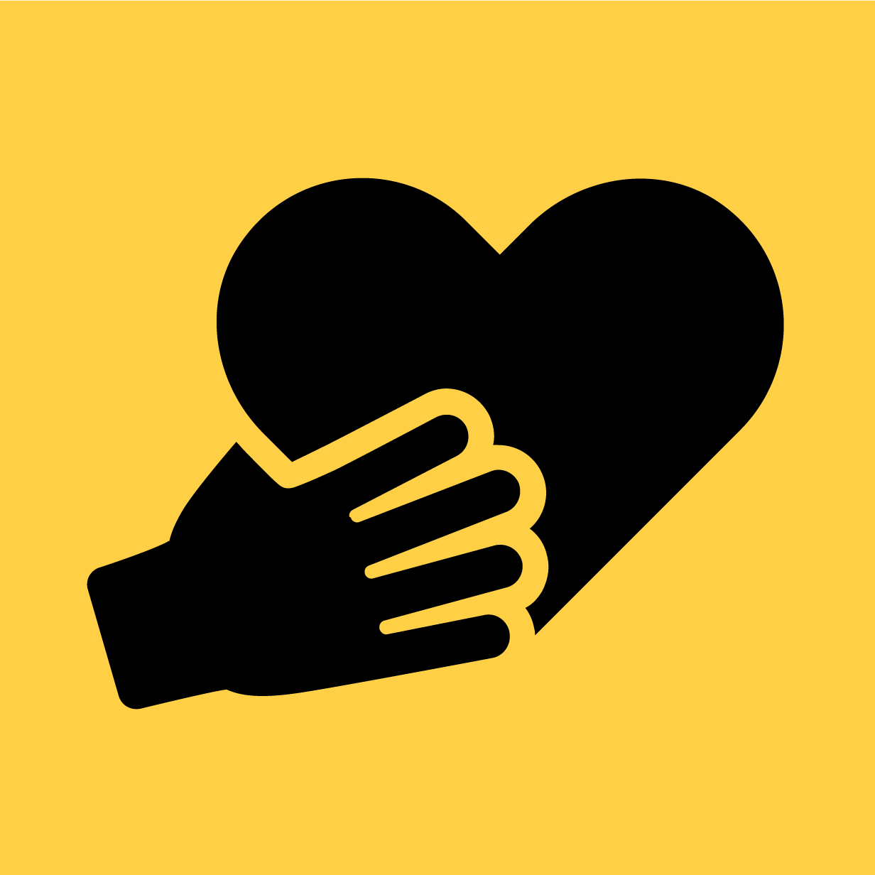 Image of a hand over a heart