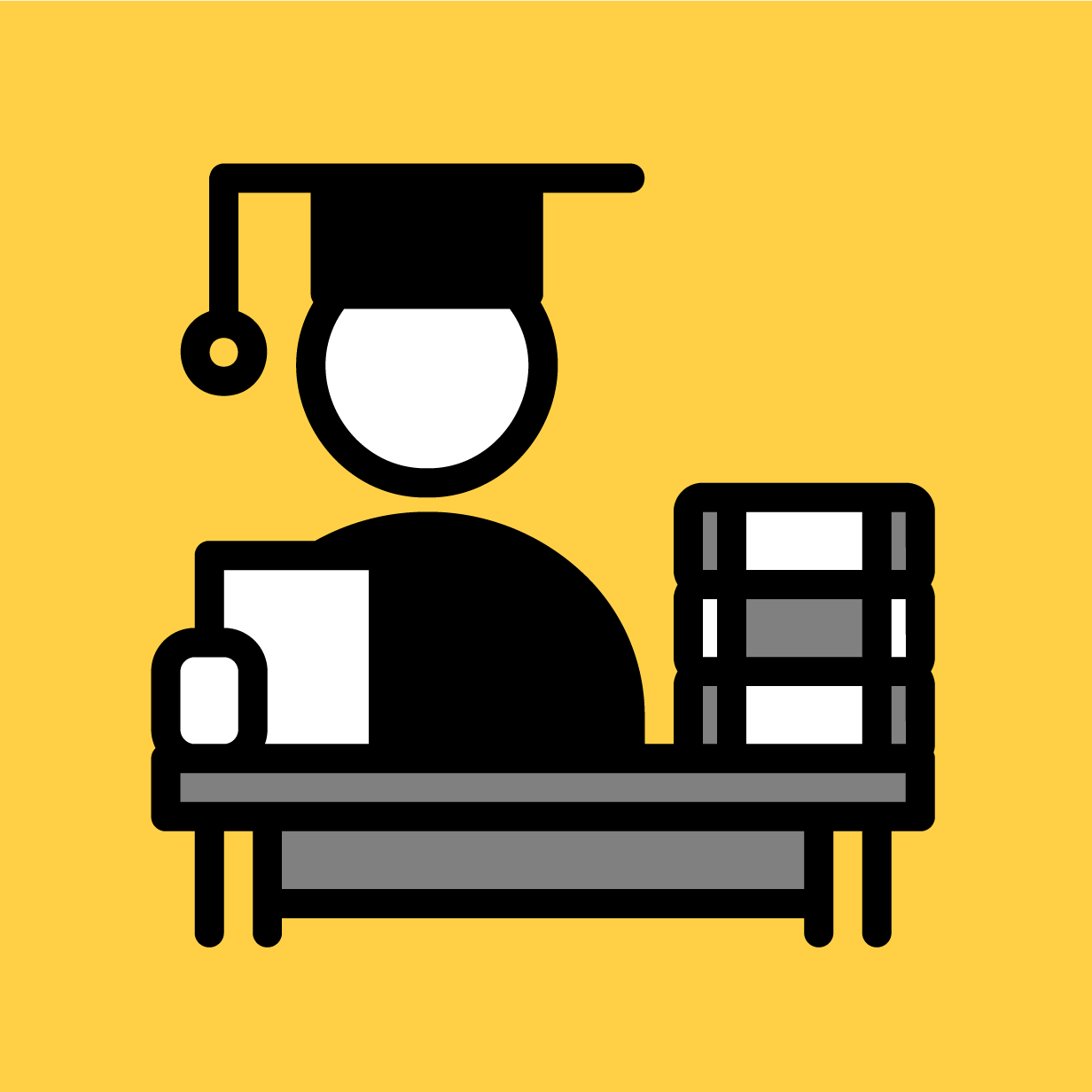 Image of a professor at a desk