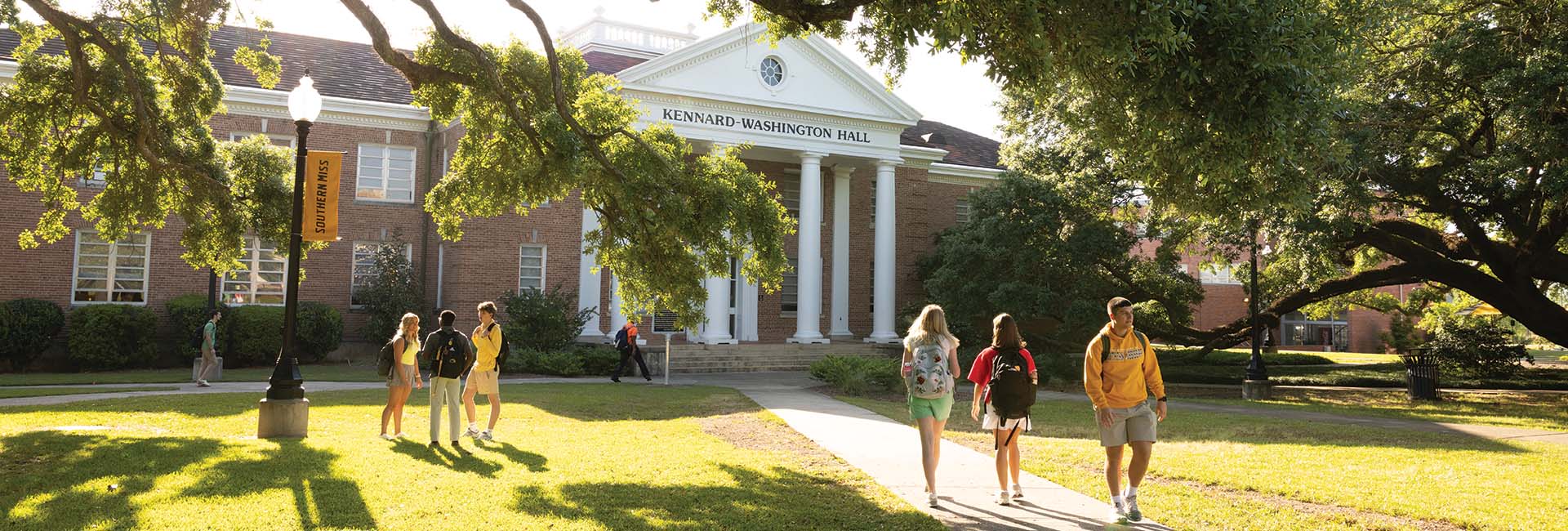 students walking around campus