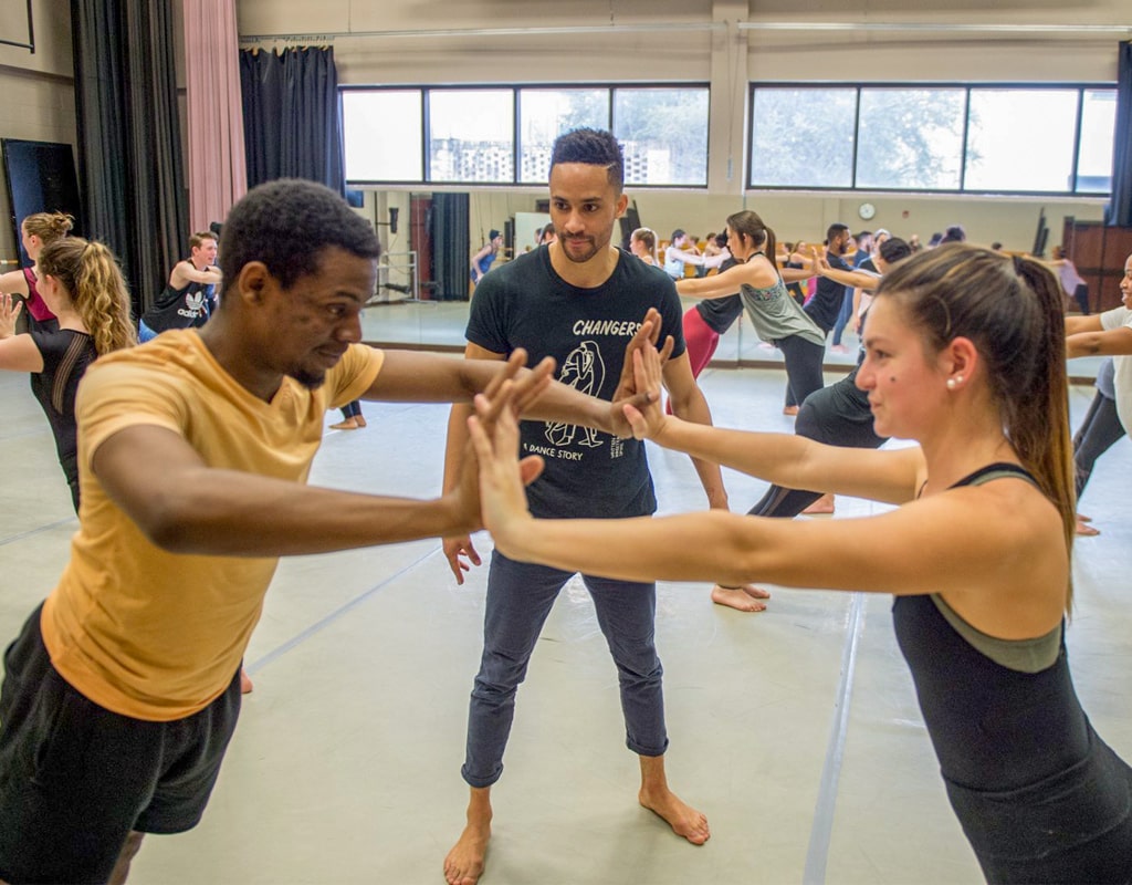 students in a dance class