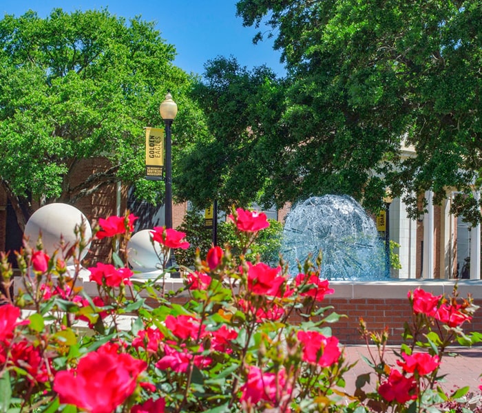 the fountain at the hub