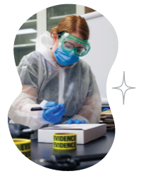 person working in a crime lab